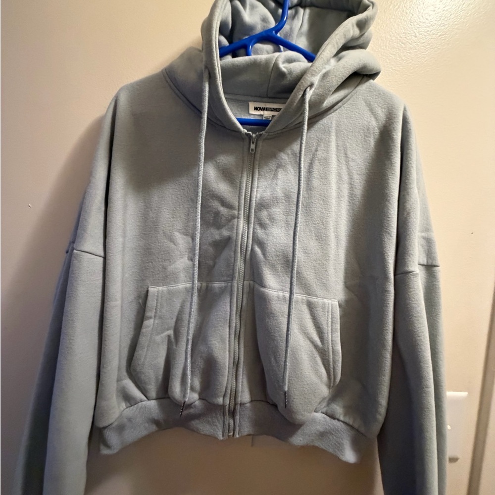 Light Gray Zip-Up Hoodie
